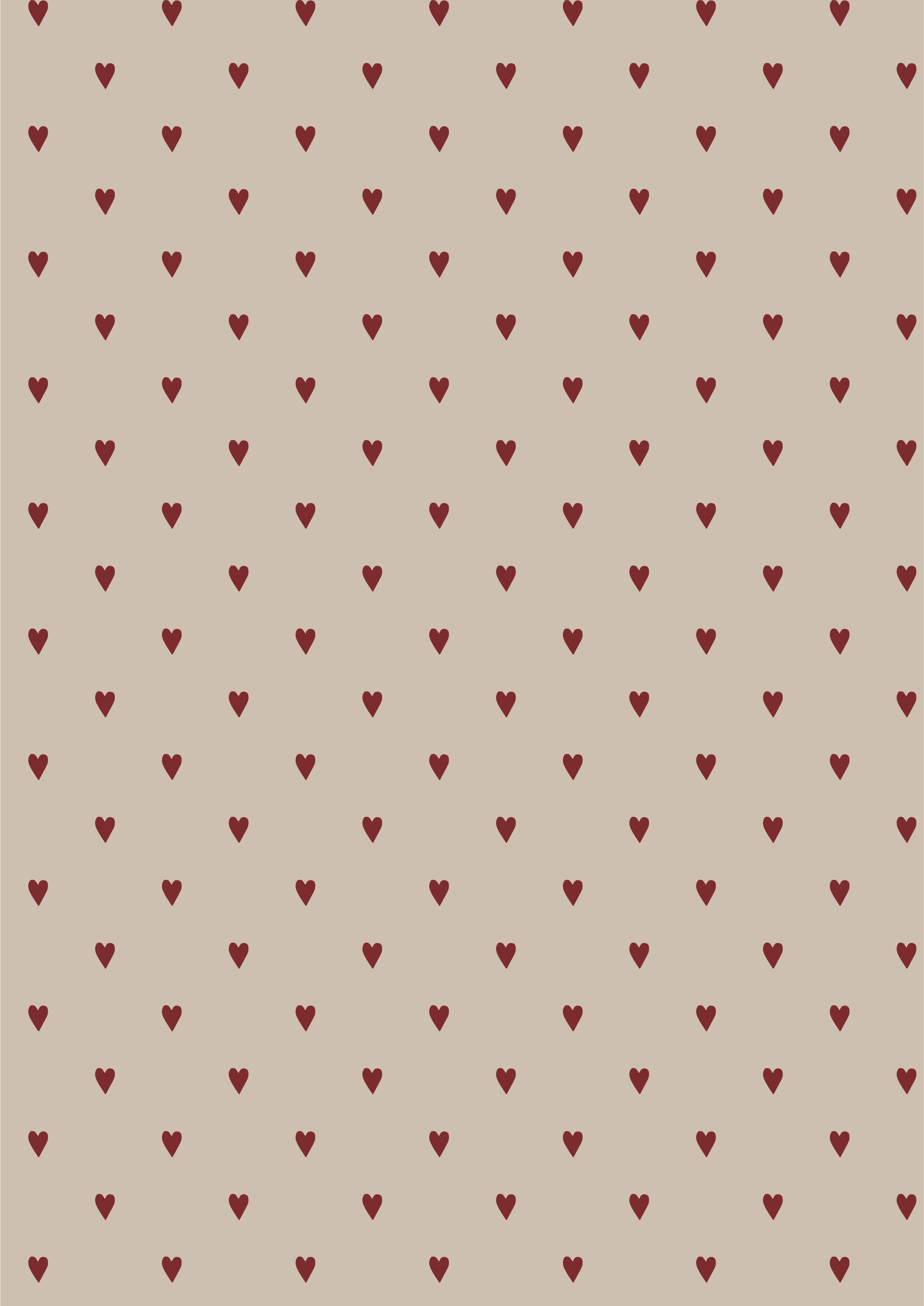 Ib Laursen – Papierrolle mit roten Herzen, 5 m