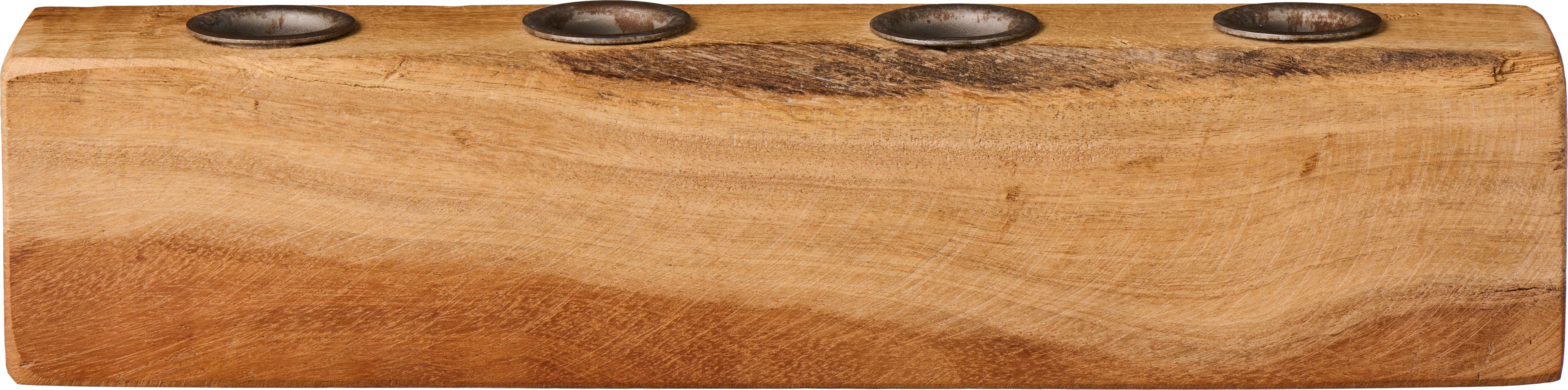 Ib Laursen Kerzenhalter für 4 x 2,2 cm Kerzen Holzblock - UNIKA