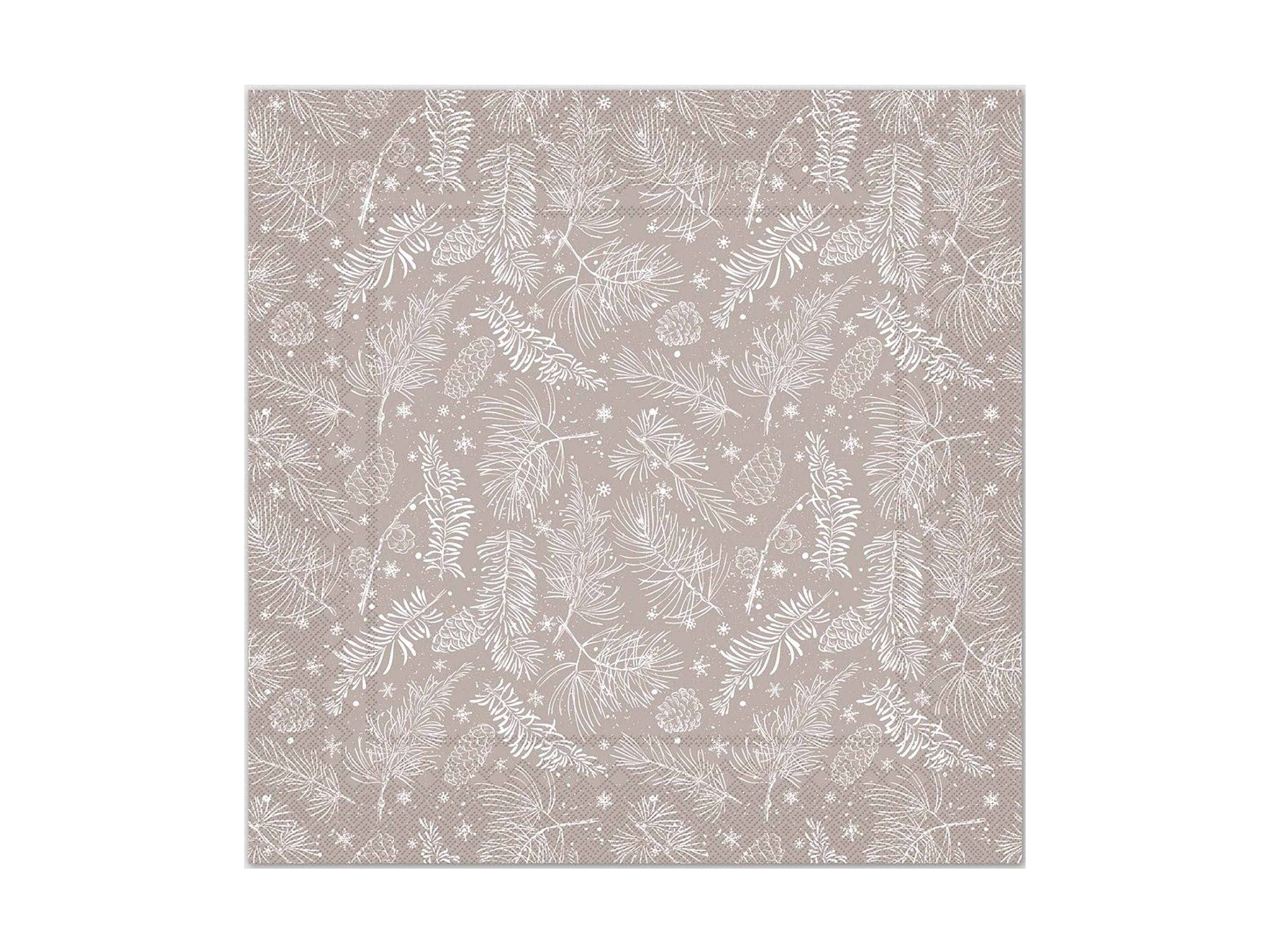 Chic Antique Serviette mit Zapfen, L33/B33 cm latte