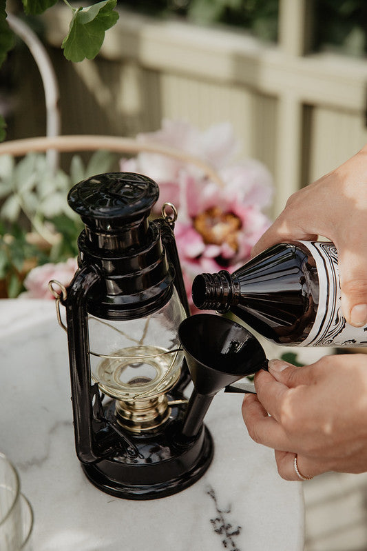 Strömshaga Laterne Hurricane schwarz/messing