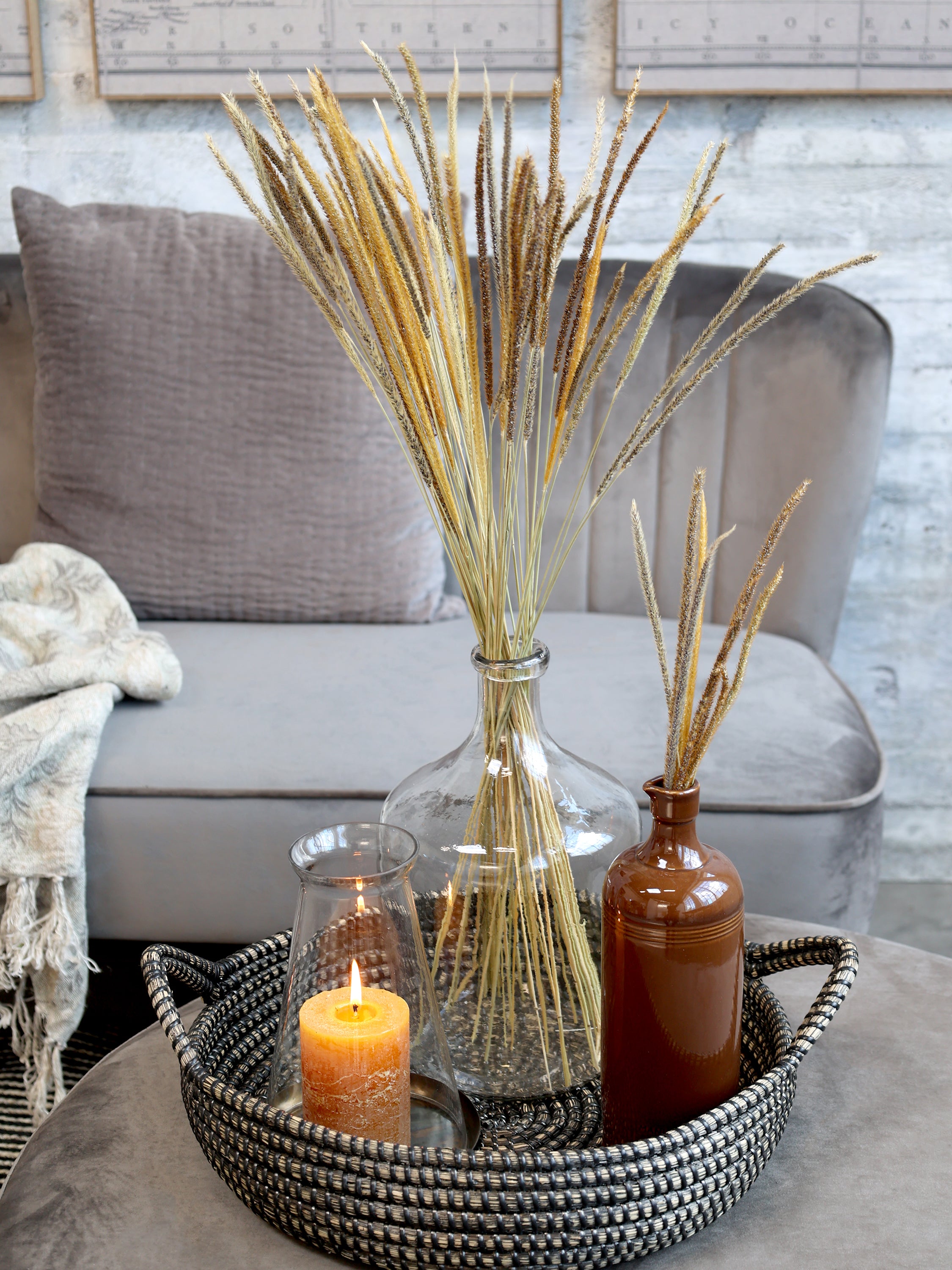 Chic Antique Altfranzösische Flasche H28/D6 cm antique mokka