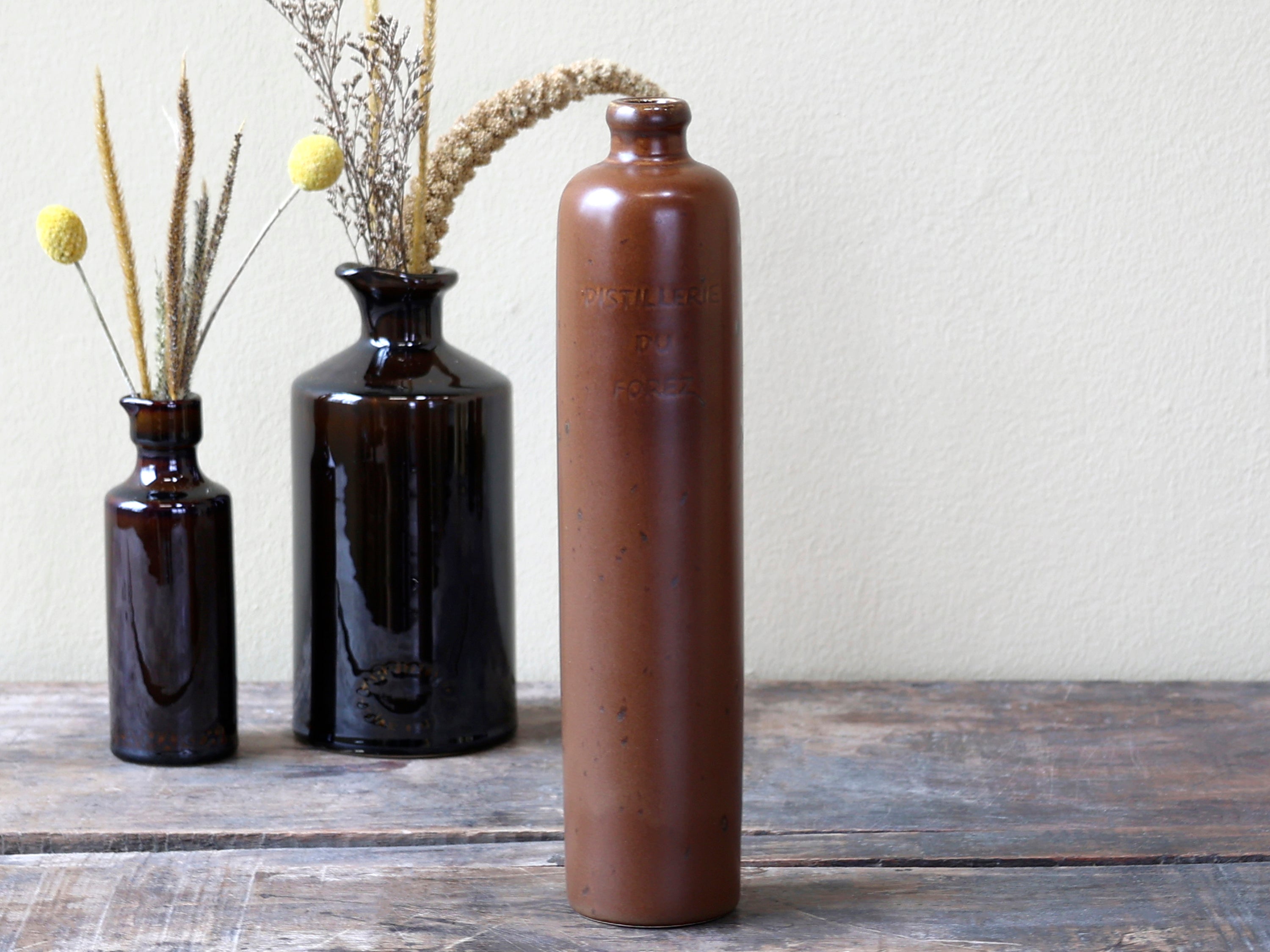 Chic Antique Altfranzösische Flasche H28/D6 cm antique mokka