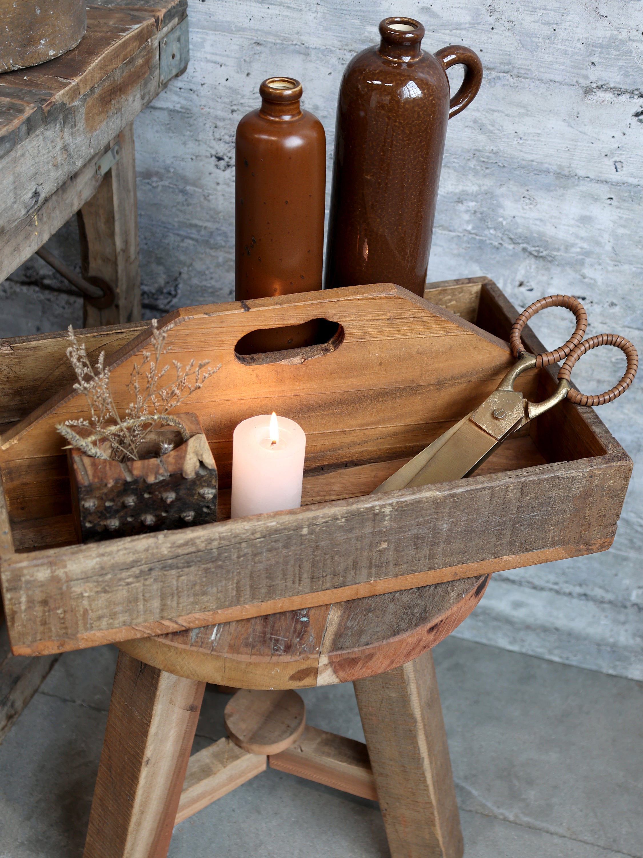 Chic Antique Altfranzösische Flasche H28/D6 cm antique mokka