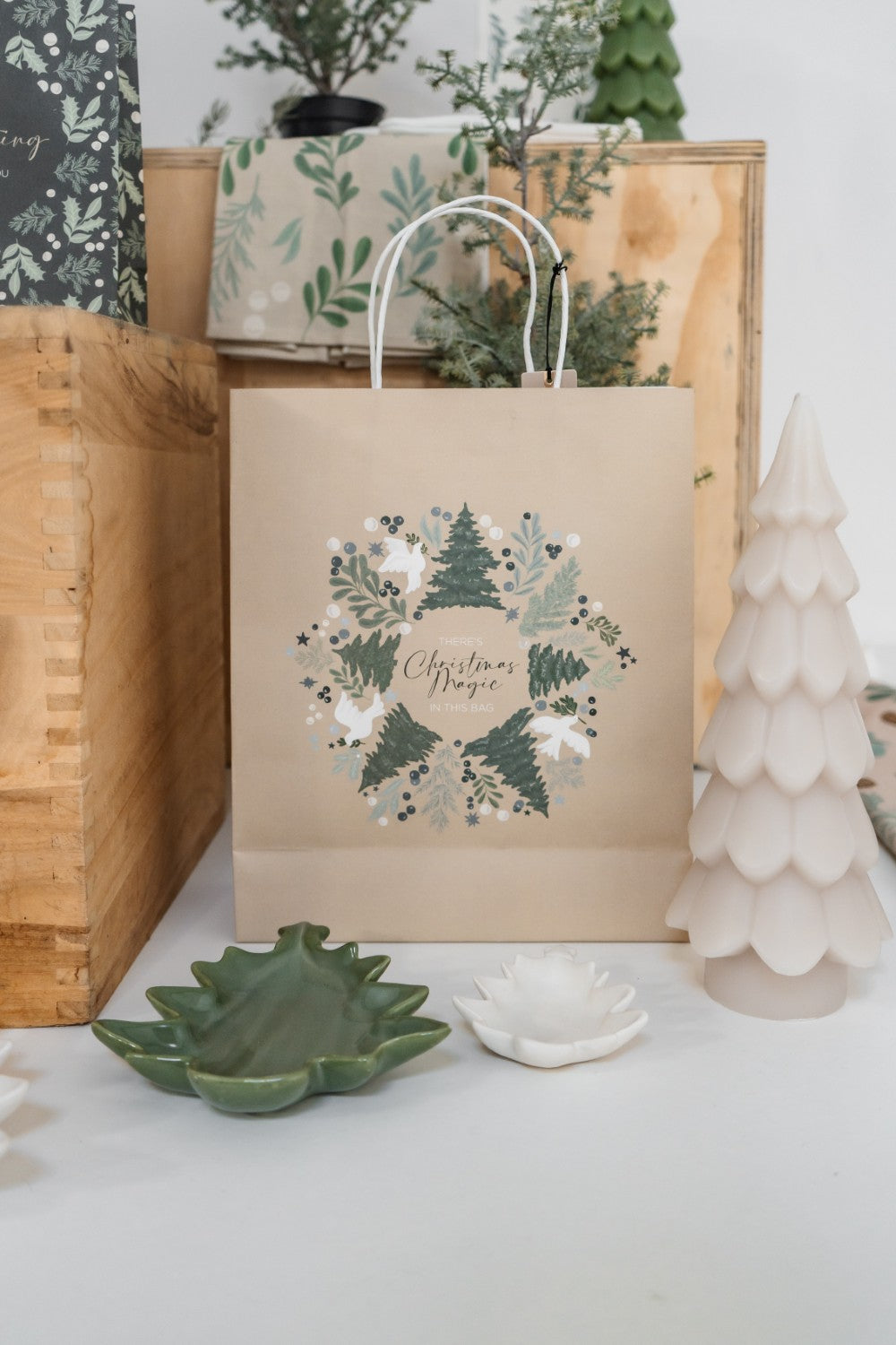 Home Society Geschenkbeutel Wreath - 40 × 25 × 10 cm