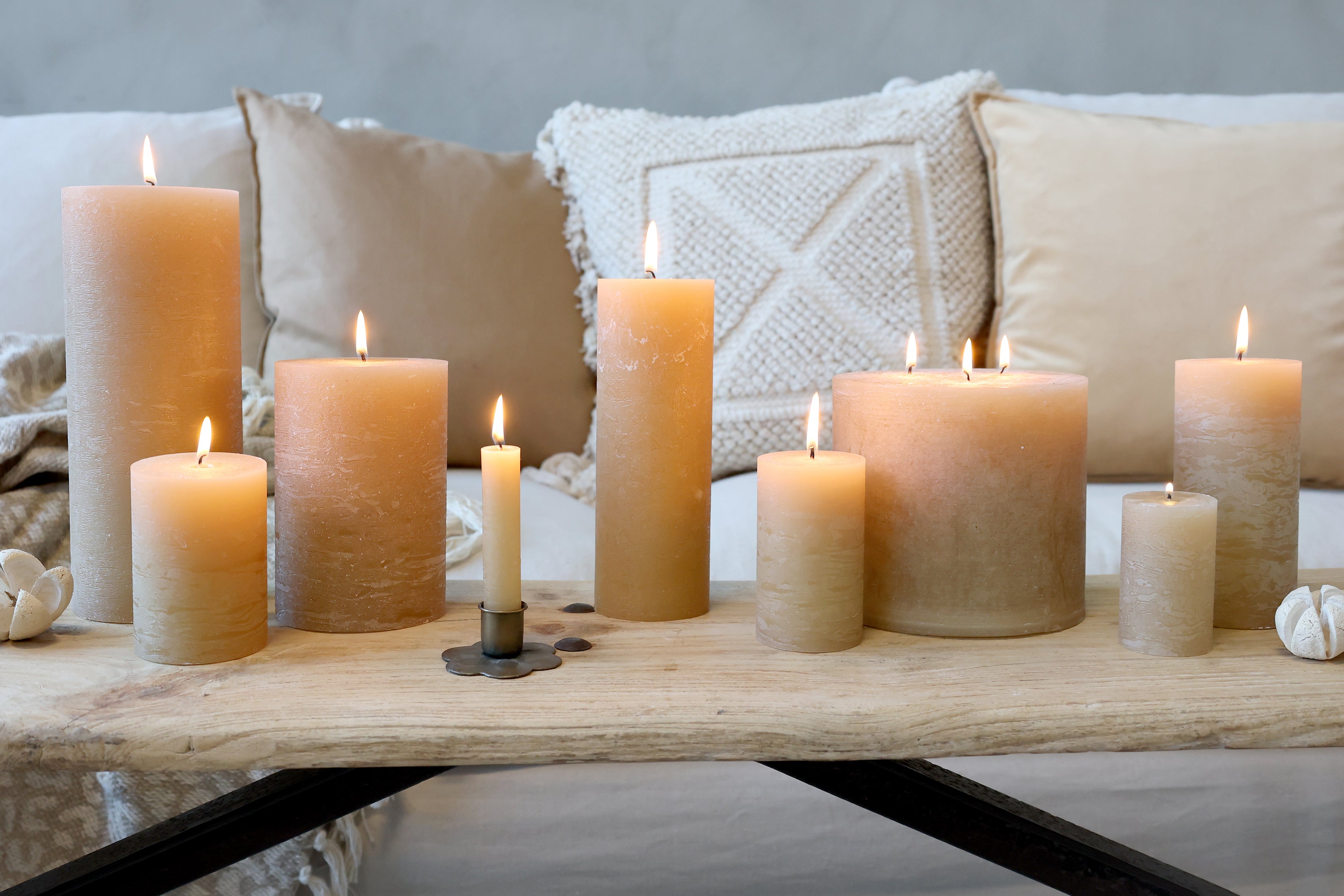 Chic Antique Macon Honig Stumpenkerze H10/D7cm