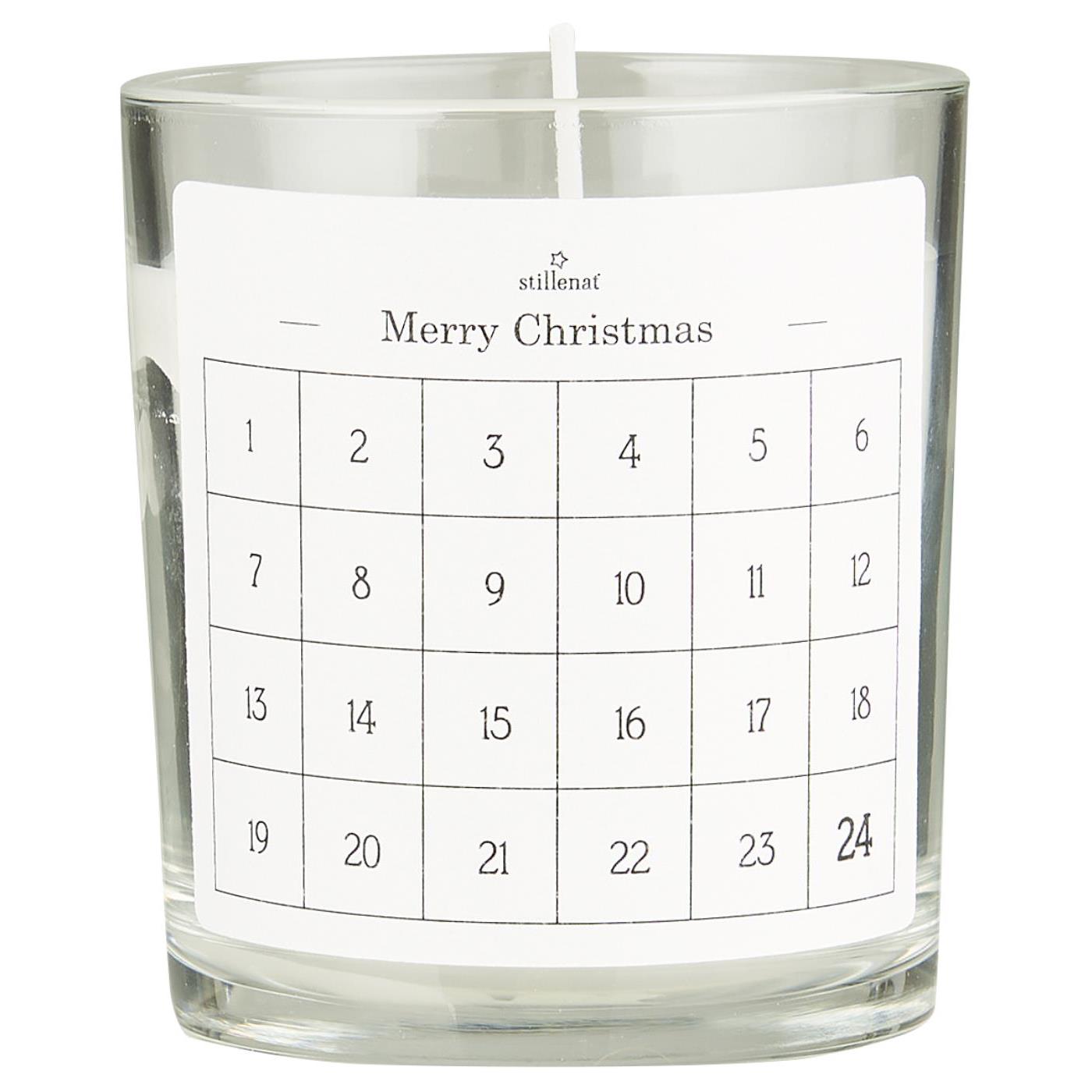 Ib Laursen Paraffinkerze im Glas,  1-24 für die Adventszeit