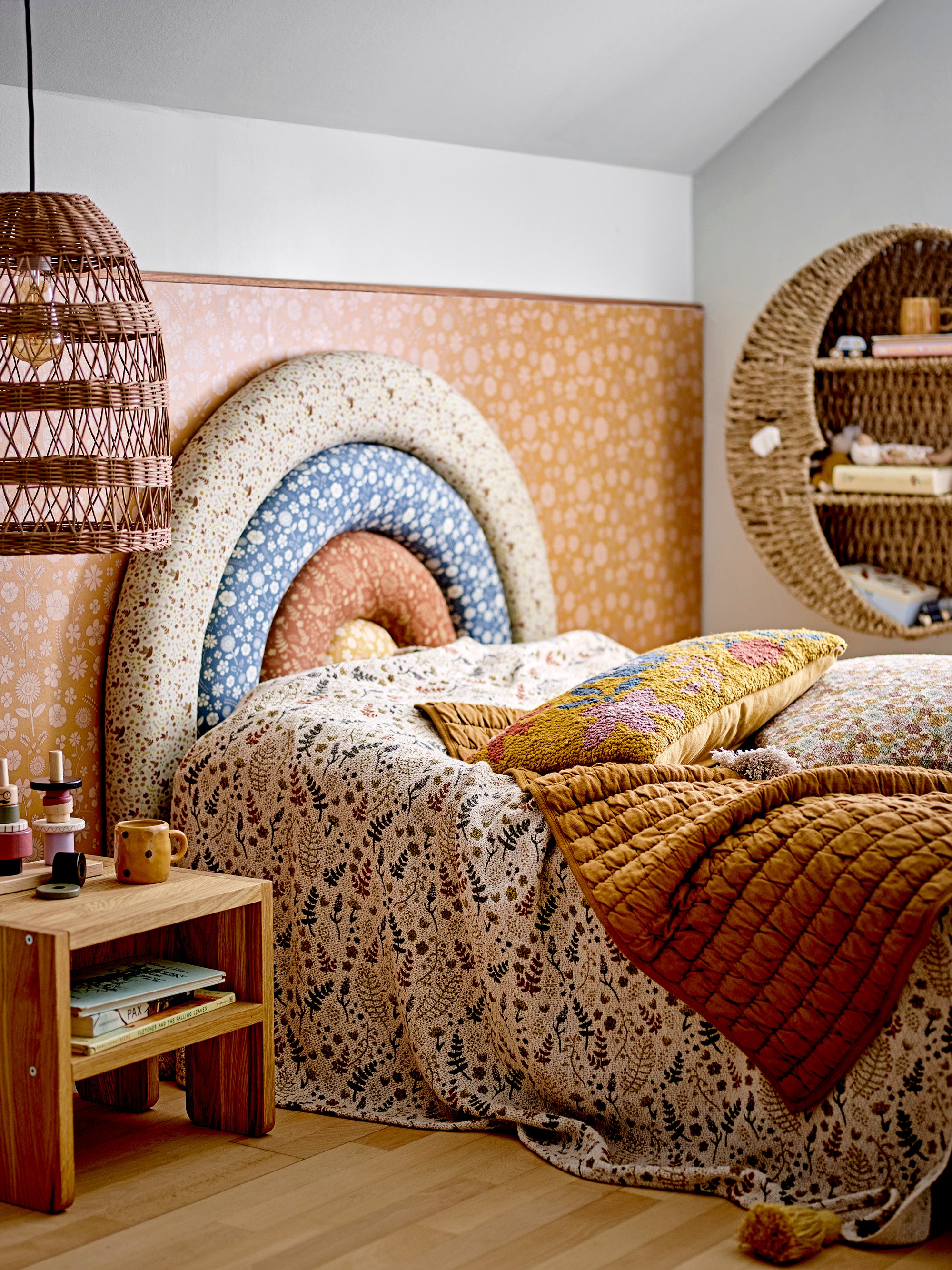 Bloomingville Plaid - Filipa Decke, Gelb, aus recycelter Baumwolle