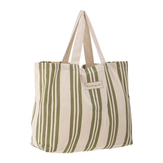 Bloomingville Einkaufstasche "Trina", Farbe Grün, aus Baumwolle