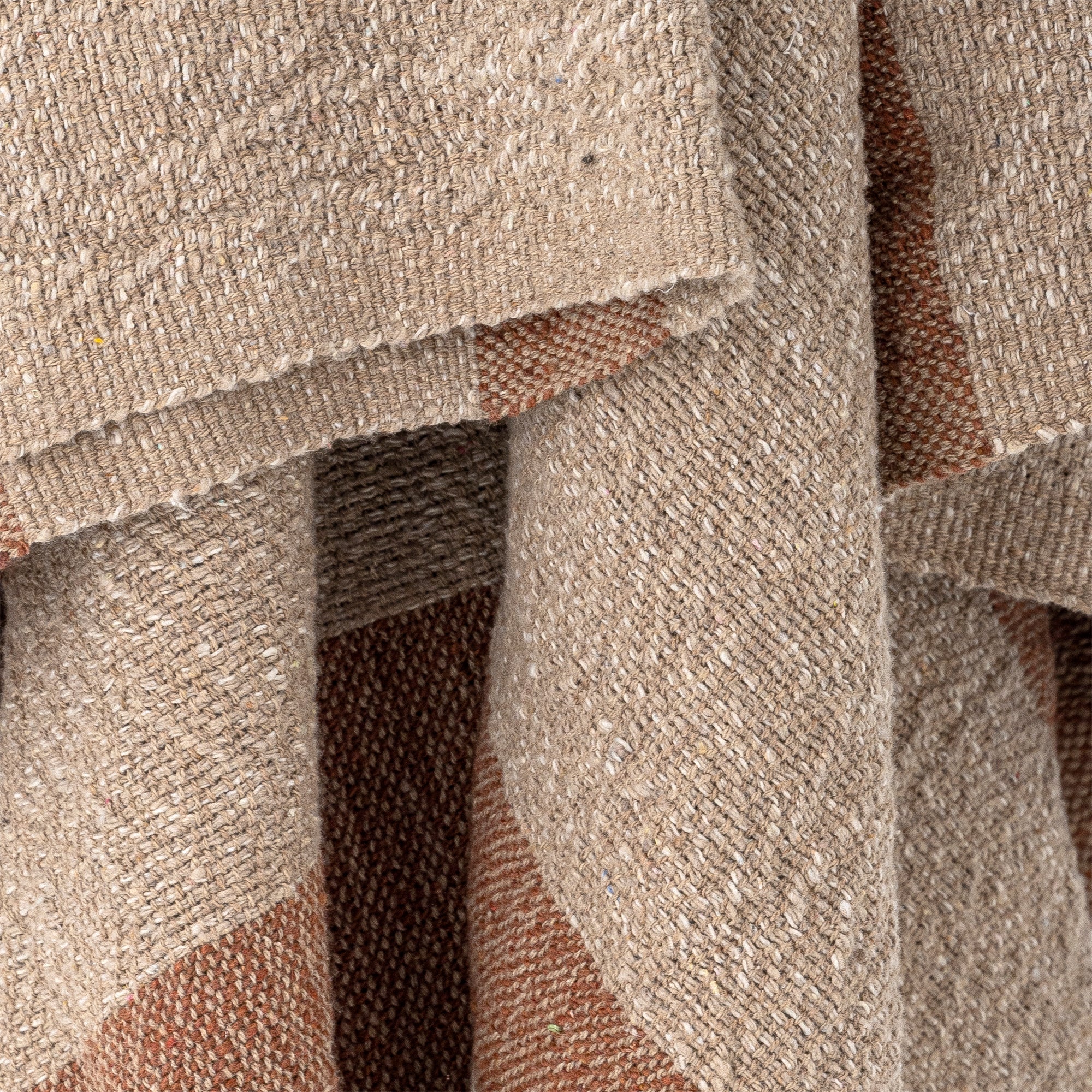 Bloomingville Plaid - Temi Decke, braun, aus recycelter Baumwolle