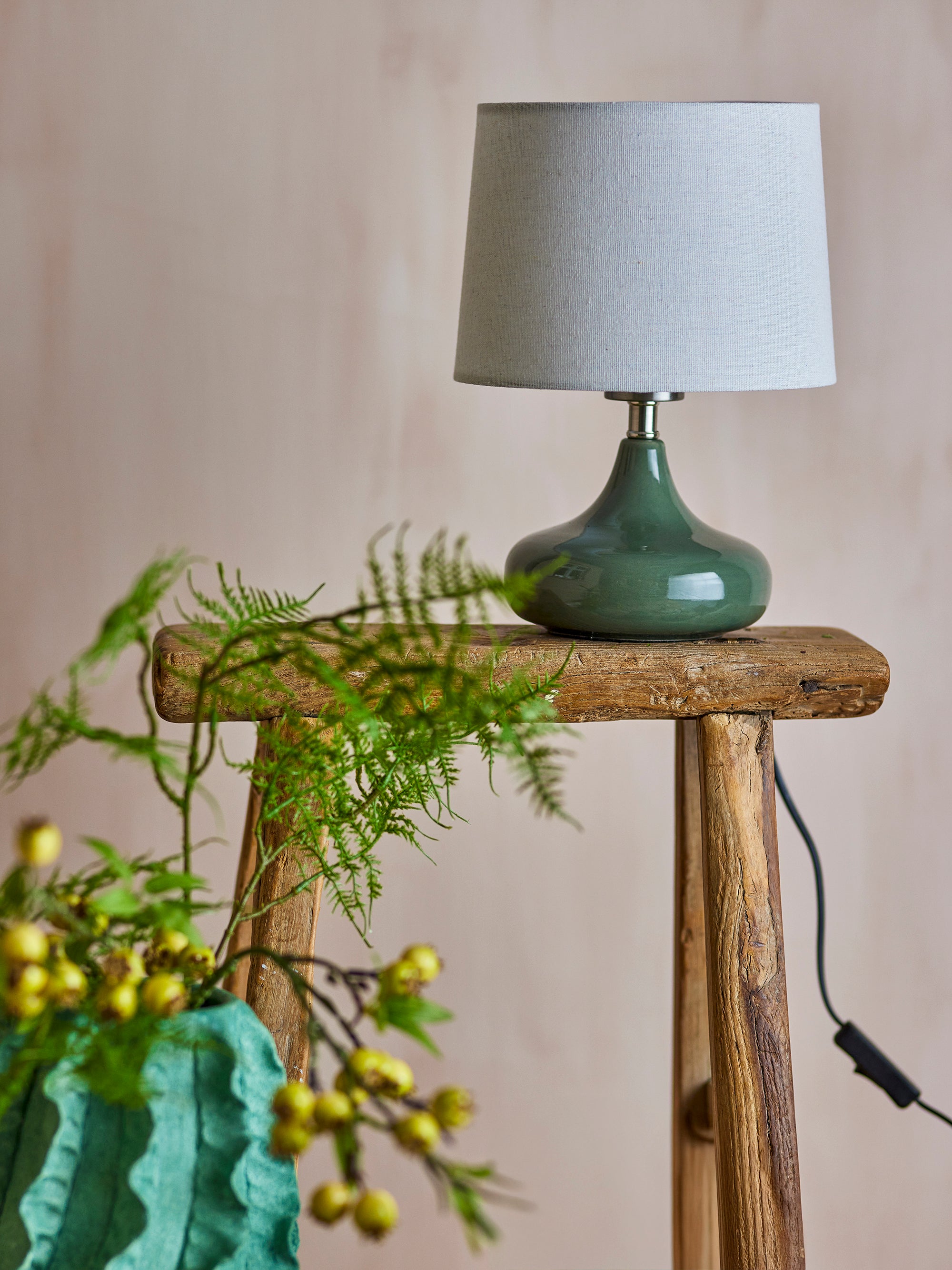 Bloomingville - Loa Tischlampe, Grün, Steingut