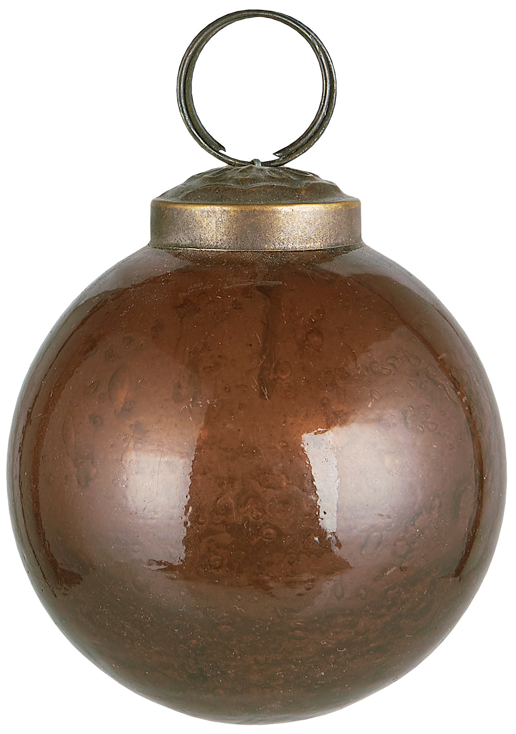 Ib Laursen Weihnachtskugel pebbled Glas mocca