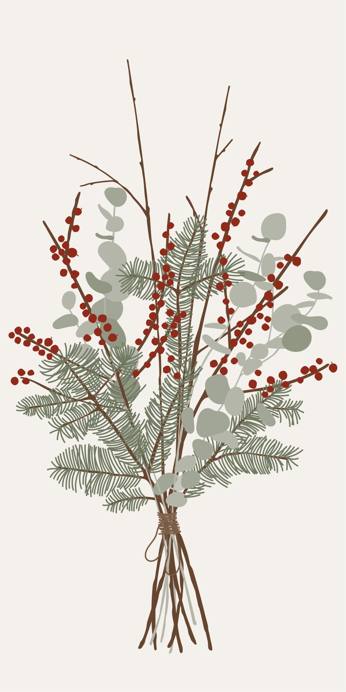Serviette Weihnachtsstrauß 16 Stck
