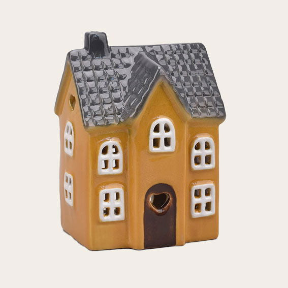 Det Gamle Apothek Lichthaus gelb mit Herz