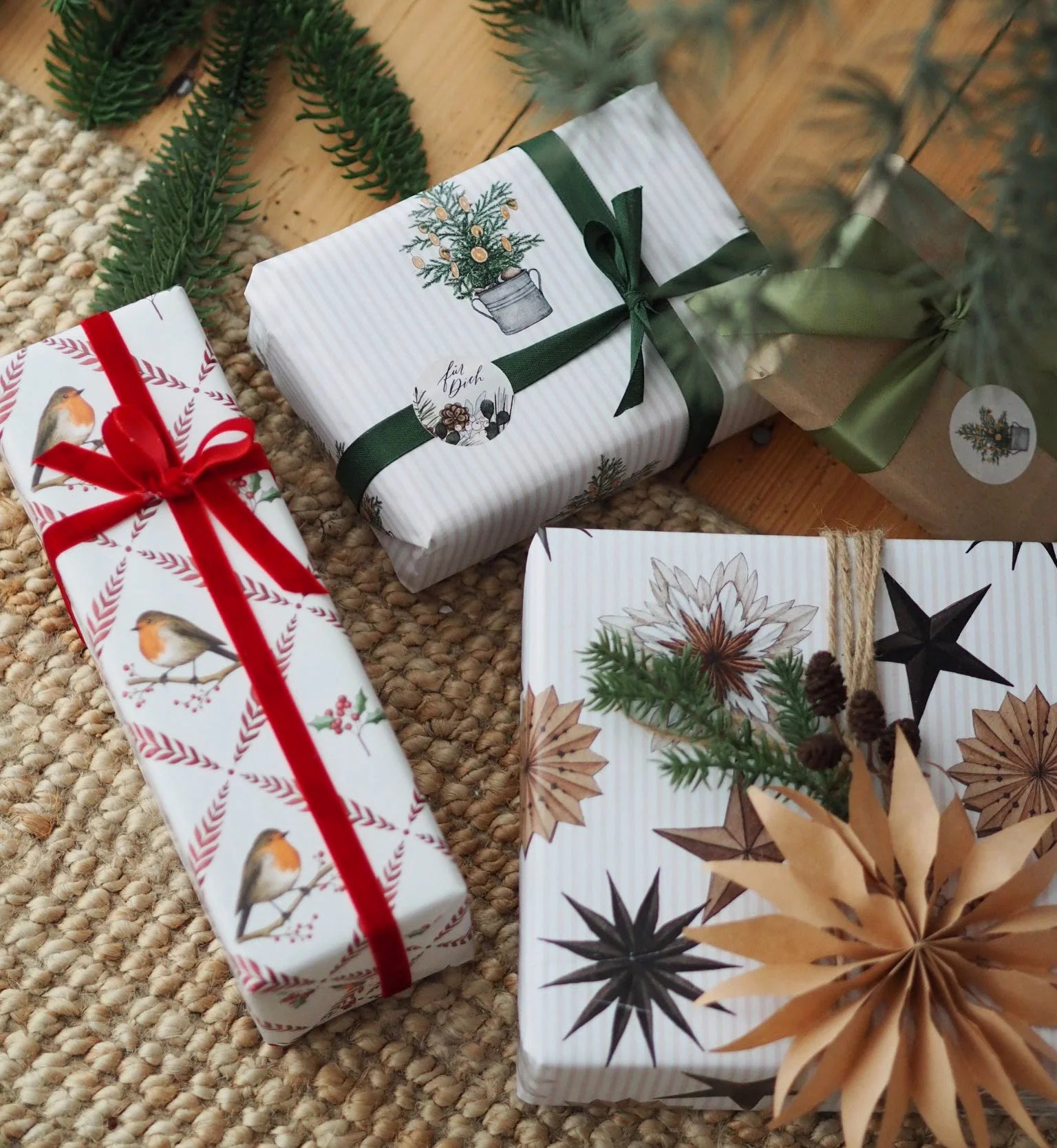 Frollein Lücke „Tannenbaum“ Geschenkpapier - 1 Bogen - 50x70 cm