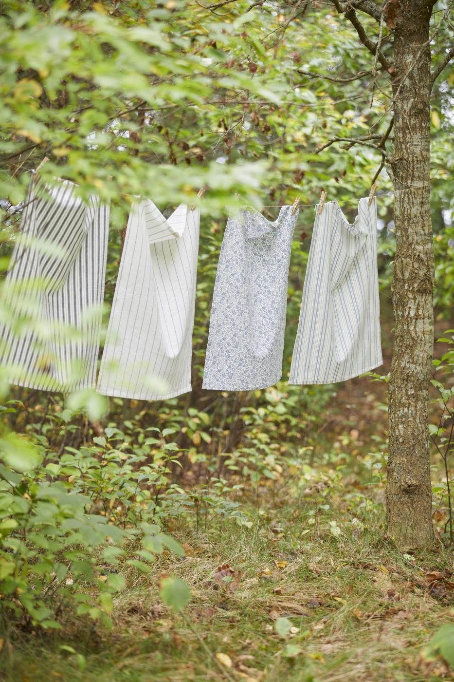 Ib Laursen Geschirrtuch weiĂź mit blauen Streifen - Anchor