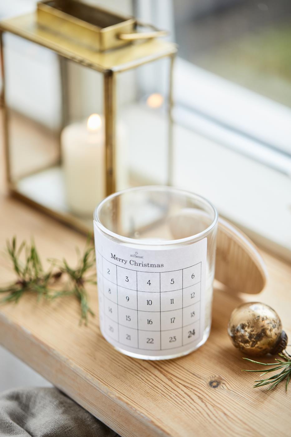 Ib Laursen Paraffinkerze im Glas,  1-24 für die Adventszeit