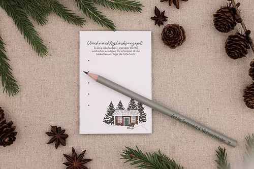 Verblühmeinnicht Notizblock - Weihnachtsglücksrezept