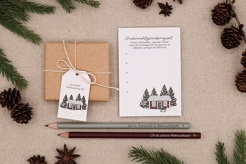 Verblühmeinnicht Notizblock - Weihnachtsglücksrezept