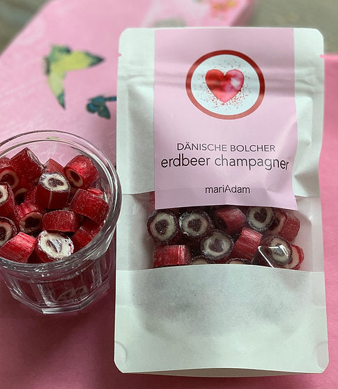 mariAdam Erdbeer Champagner - Bolcher - Herzbonbons