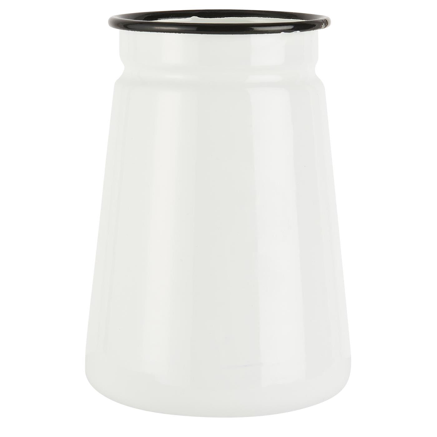Ib Laursen Emaille Vase weiß