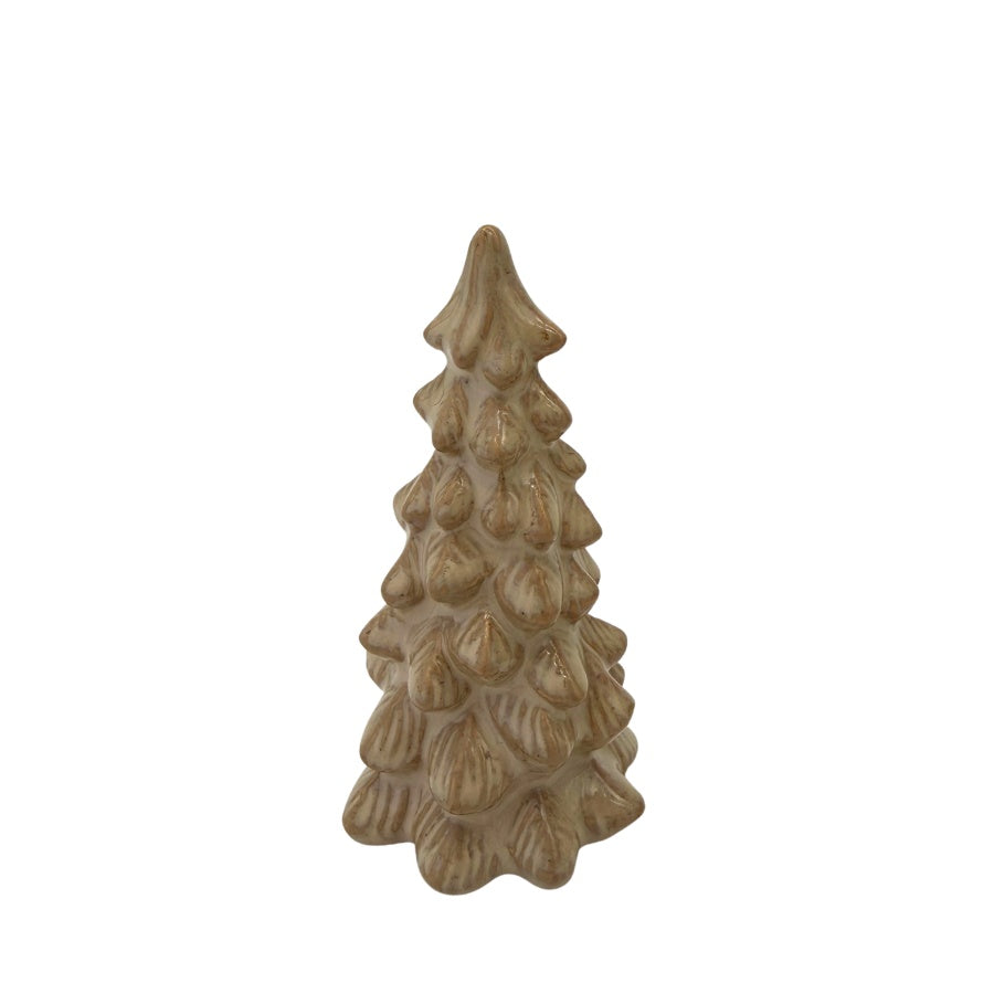 Tannenbaum Pinie aus Keramik, Braun/Beige
