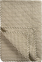 Ib Laursen Quilt sand mit olive-farbenen Streifen
