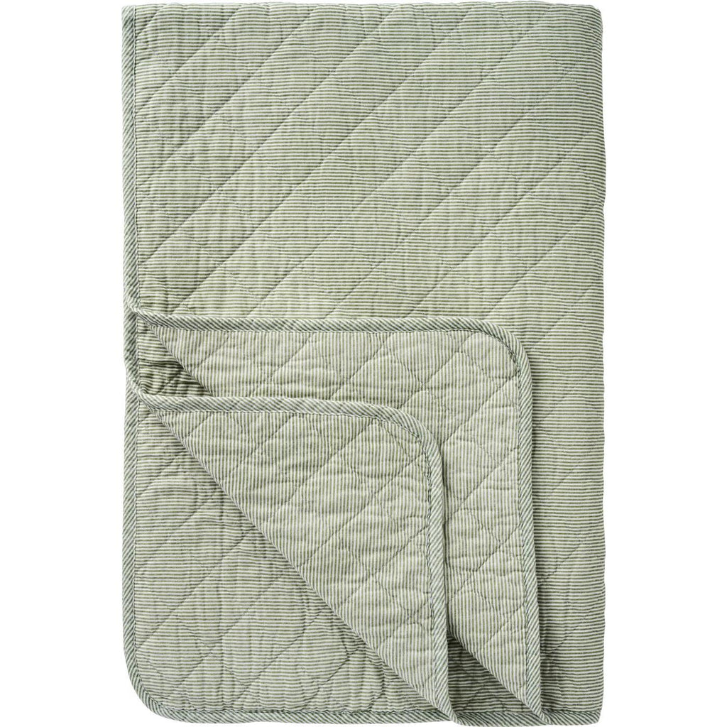Ib Laursen Quilt staubig grün gestreift