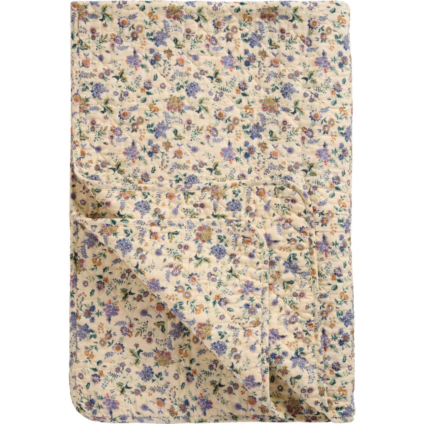 Ib Laursen Quilt / Decke mit lila und braunen Blumen