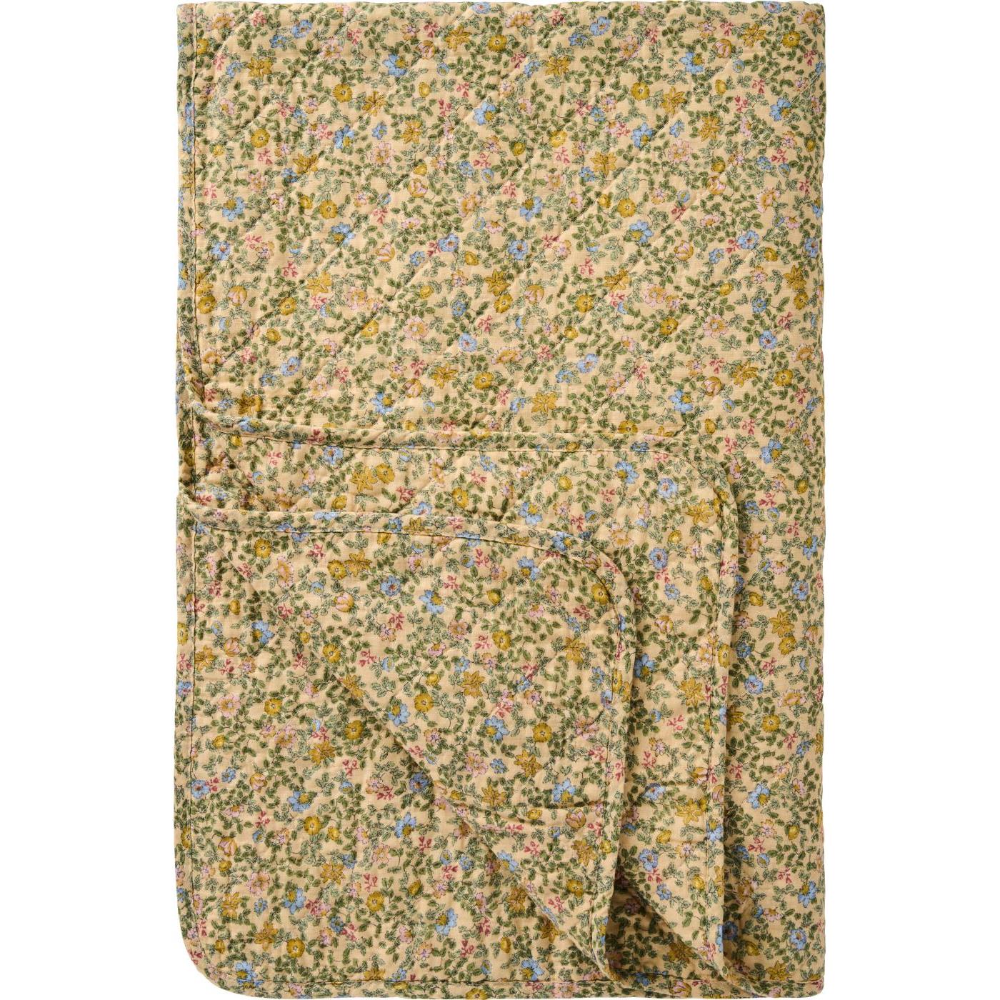 Ib Laursen Quilt mit blauen, gelben, rosa und roten Blumen