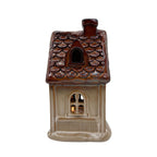 Haus aus Keramik, braun/beige cinnamon