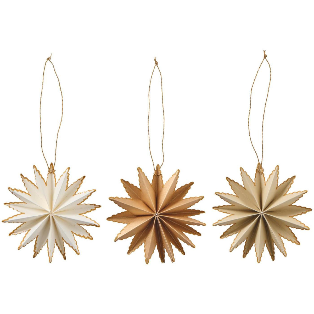 Stern zum hängen 3 versch. Farben (weiß, gold, beige) 10,5cm