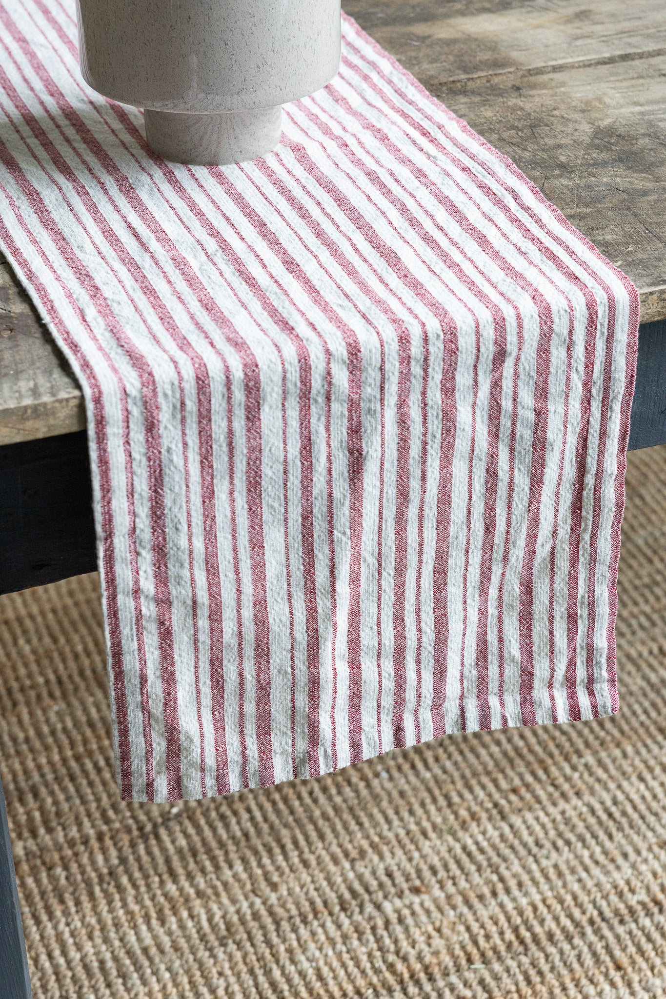 Storefactory Karlelund - Tischläufer, rot/natur, 120x35 cm