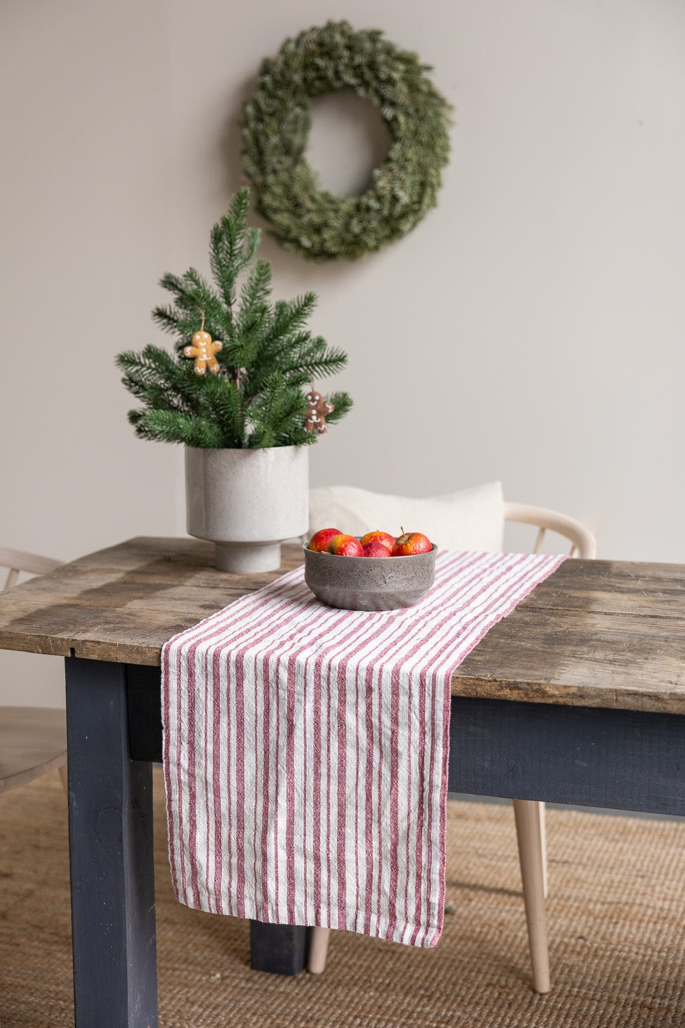 Storefactory Karlelund - Tischläufer, rot/natur, 120x35 cm