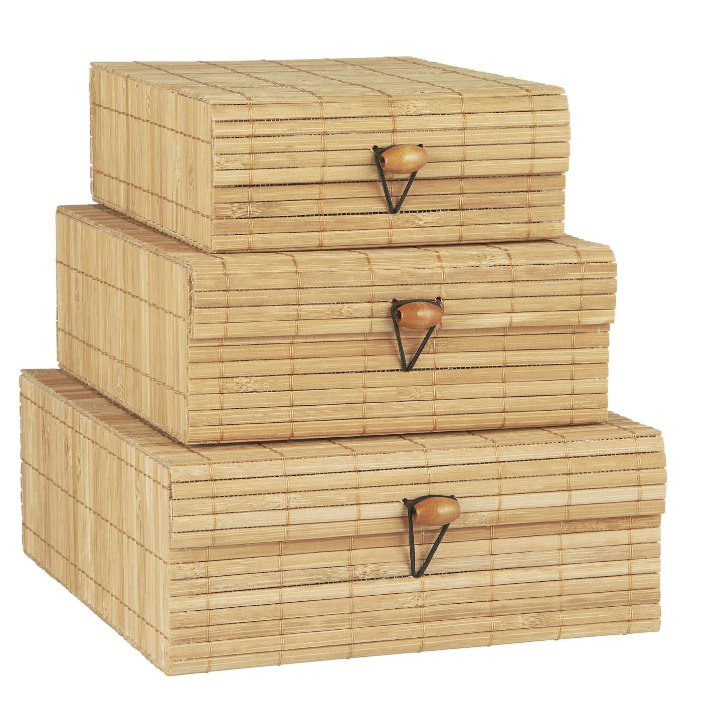 Ib Laursen 3er Set Schachtelsatz aus Bambus, natur