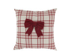 Chic Antique Kissenbezug rot mit Schleife - Handwäsche