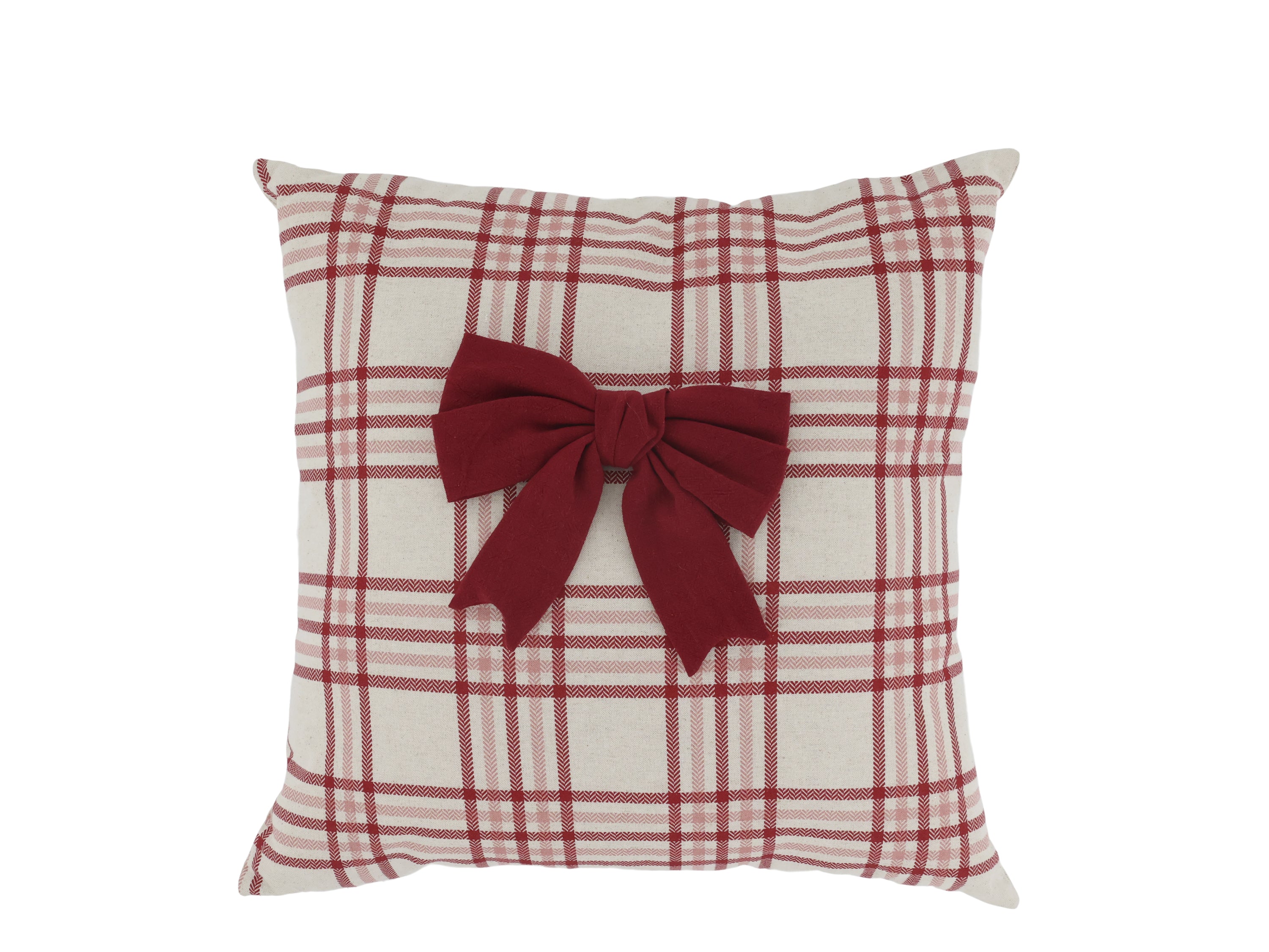 Chic Antique Kissenbezug rot mit Schleife - Handwäsche