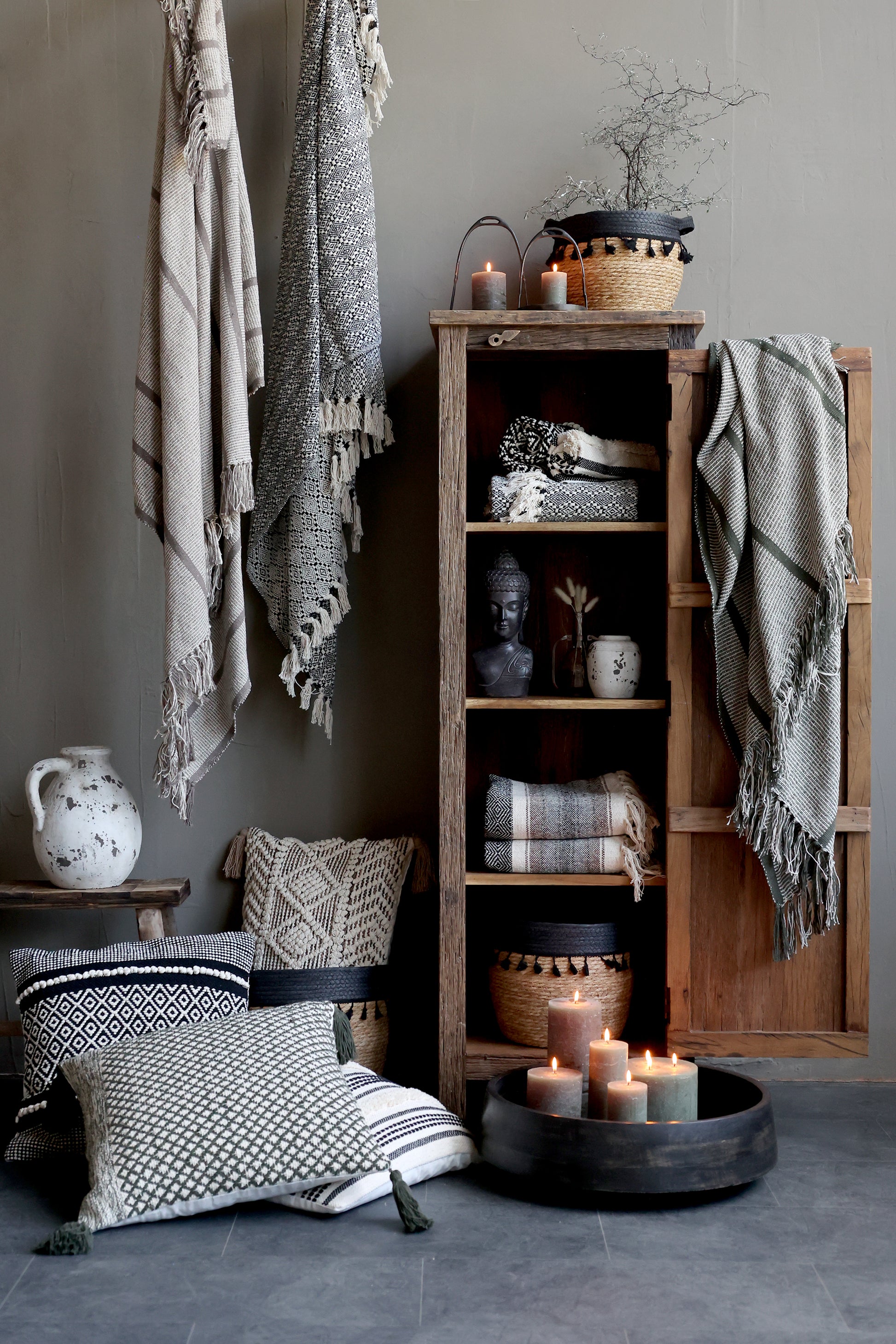Chic Antique Plaid Aix grün-natur gestreift