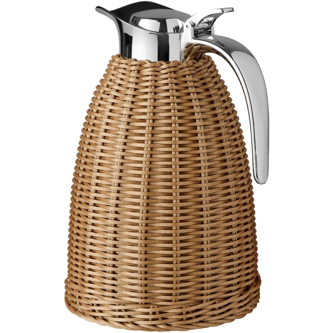 Ib Laursen Thermoskanne mit Polyrattan‑Geflecht, Braun – 1,5 L