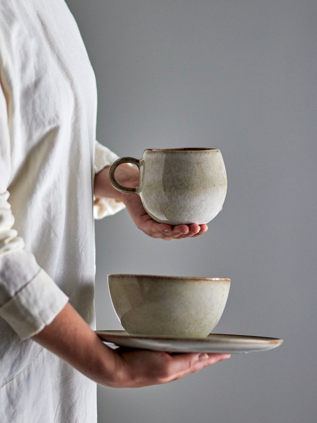 Bloomingville Sandrine Becher, natur, Steingut