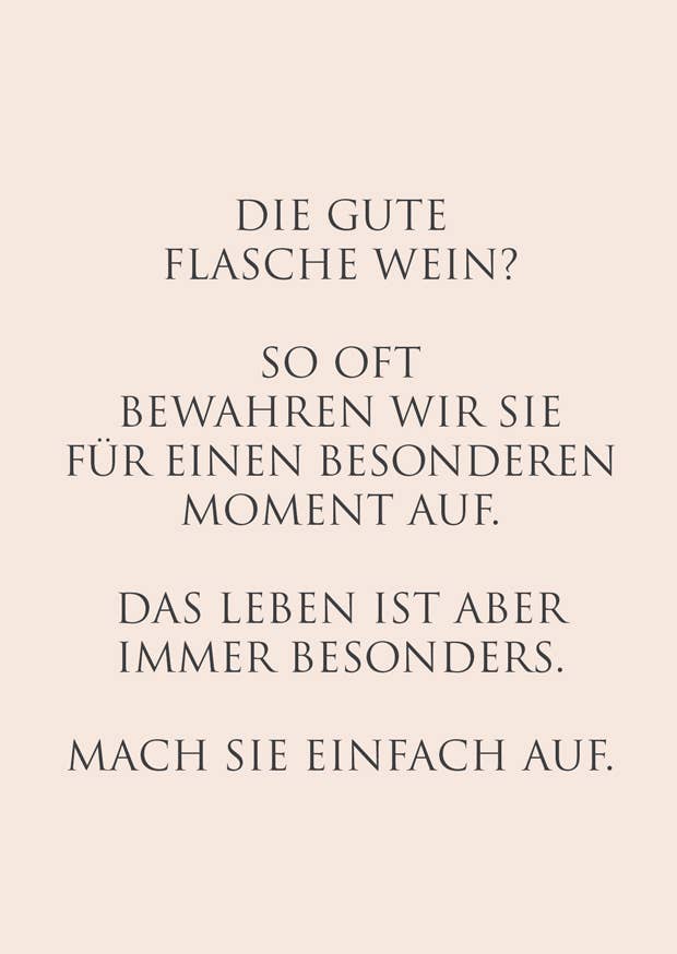 Postkarte "Die gute Flasche Wein…"
