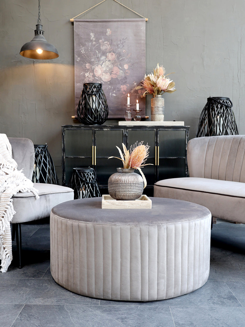Chic Antique Leinwandbild mit Blumendruck