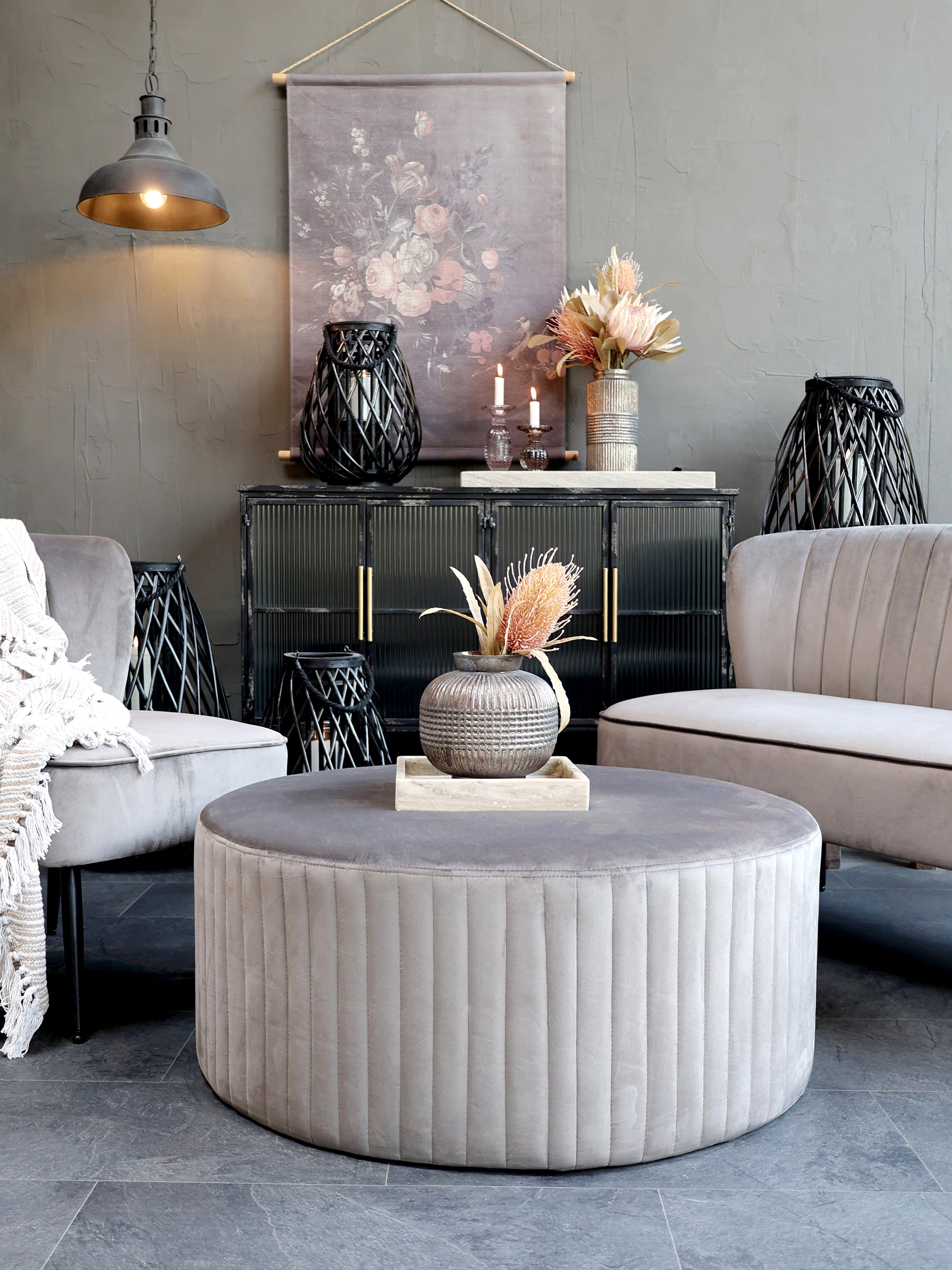 Chic Antique Leinwandbild mit Blumendruck