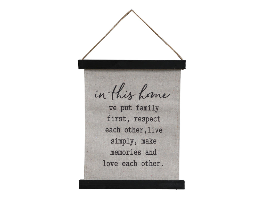 Chic Antique Leinwand "Family Rules"