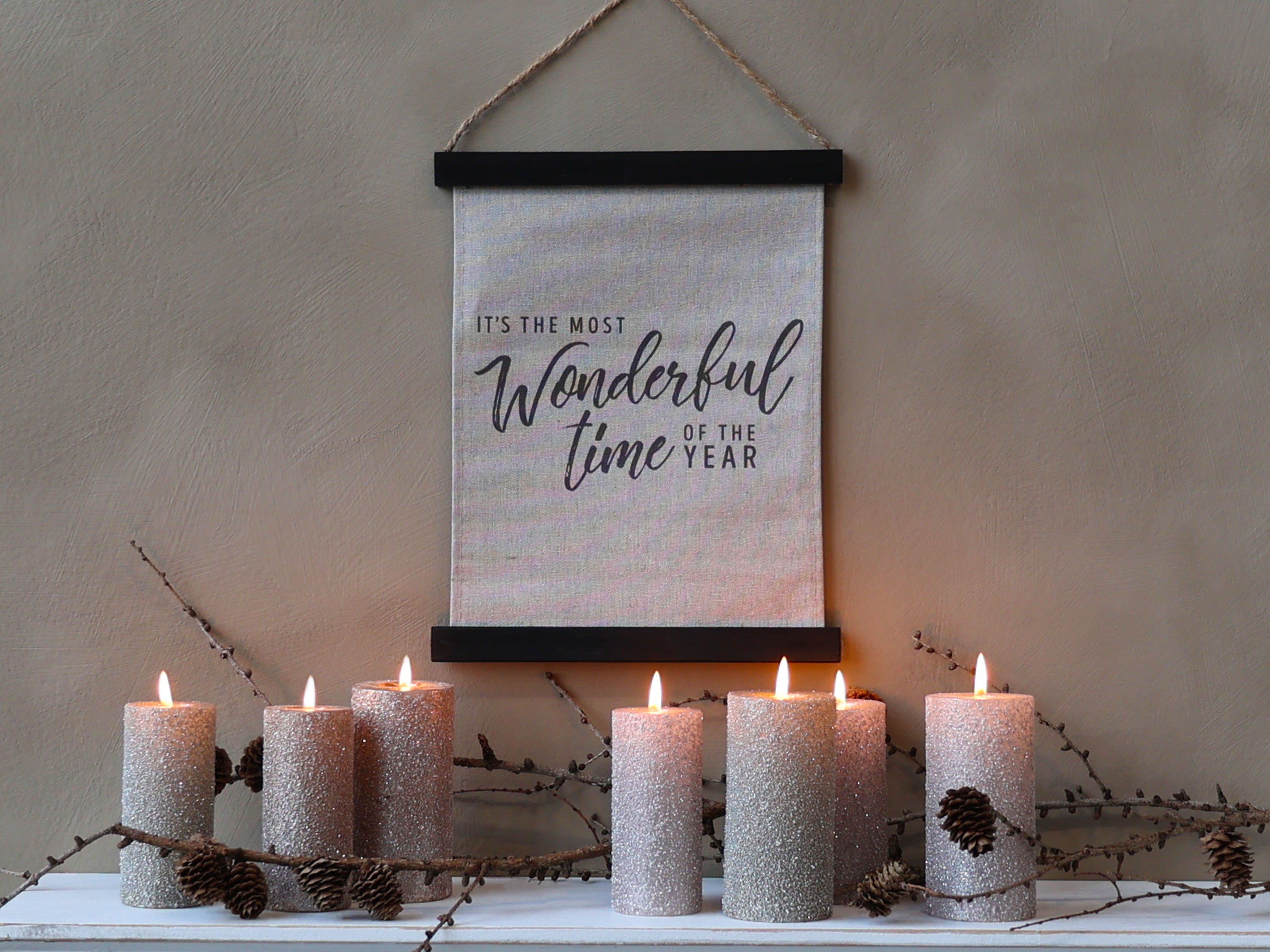 Chic Antique Leinwandbild "the most wonderful time" antique schwarz
