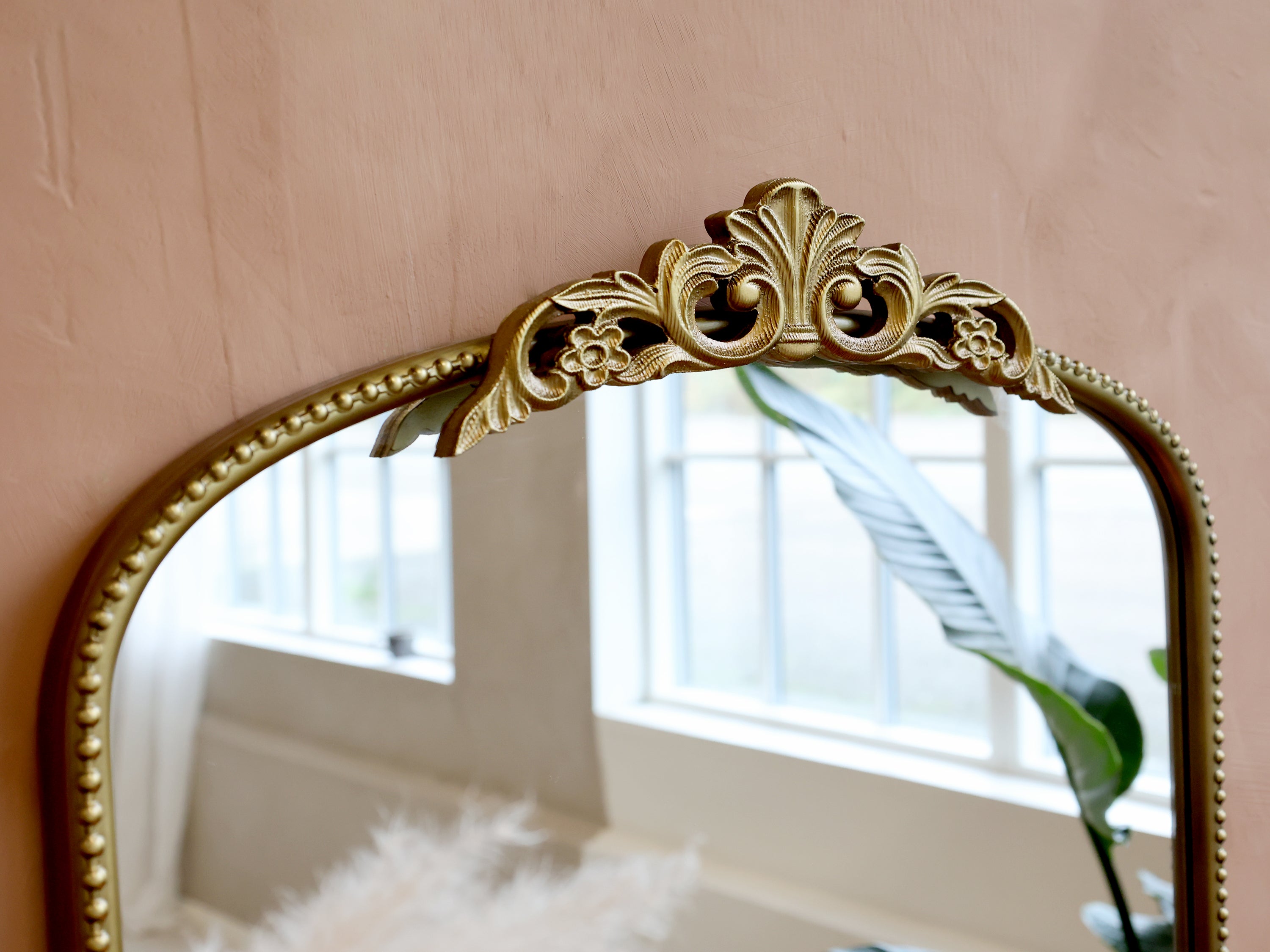 Chic Antique Spiegel mit Dekor Messing 91x61x3