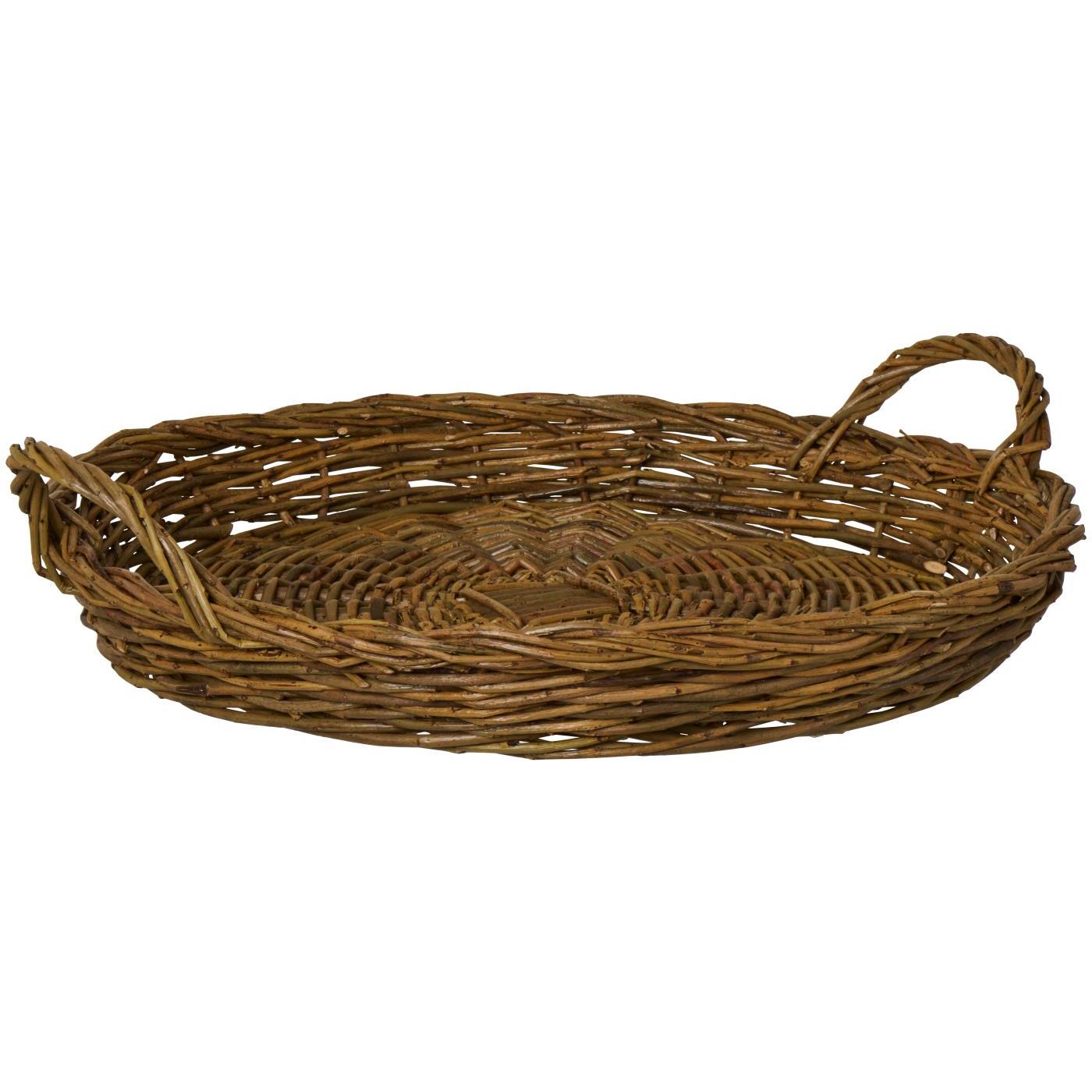 Tablett Weidengeflecht rund mit 2 Henkeln D: 55cm
