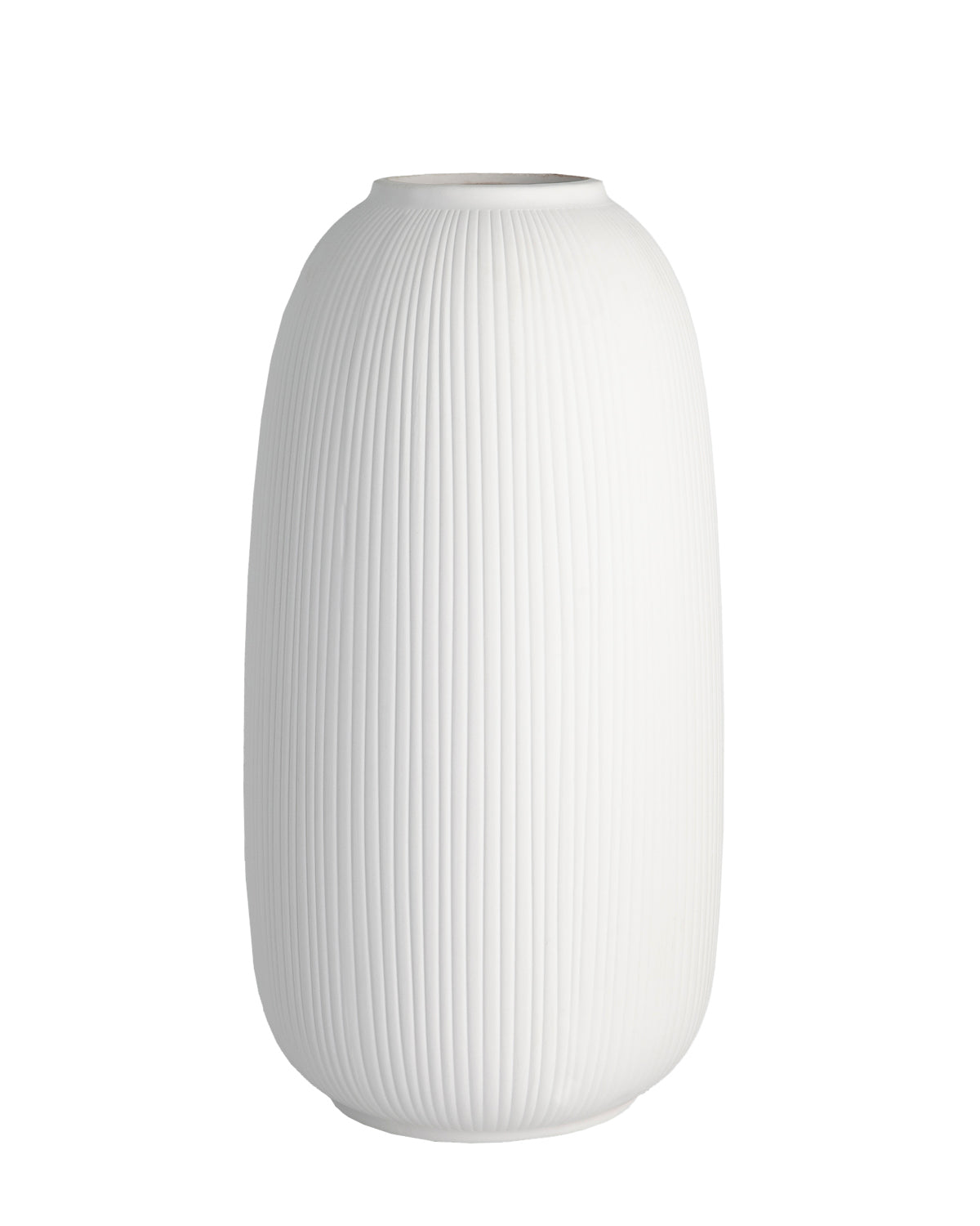 Storefactory Vase "Aby" aus Keramik, groß, weiß 17 x 17 x 35 cm XL
