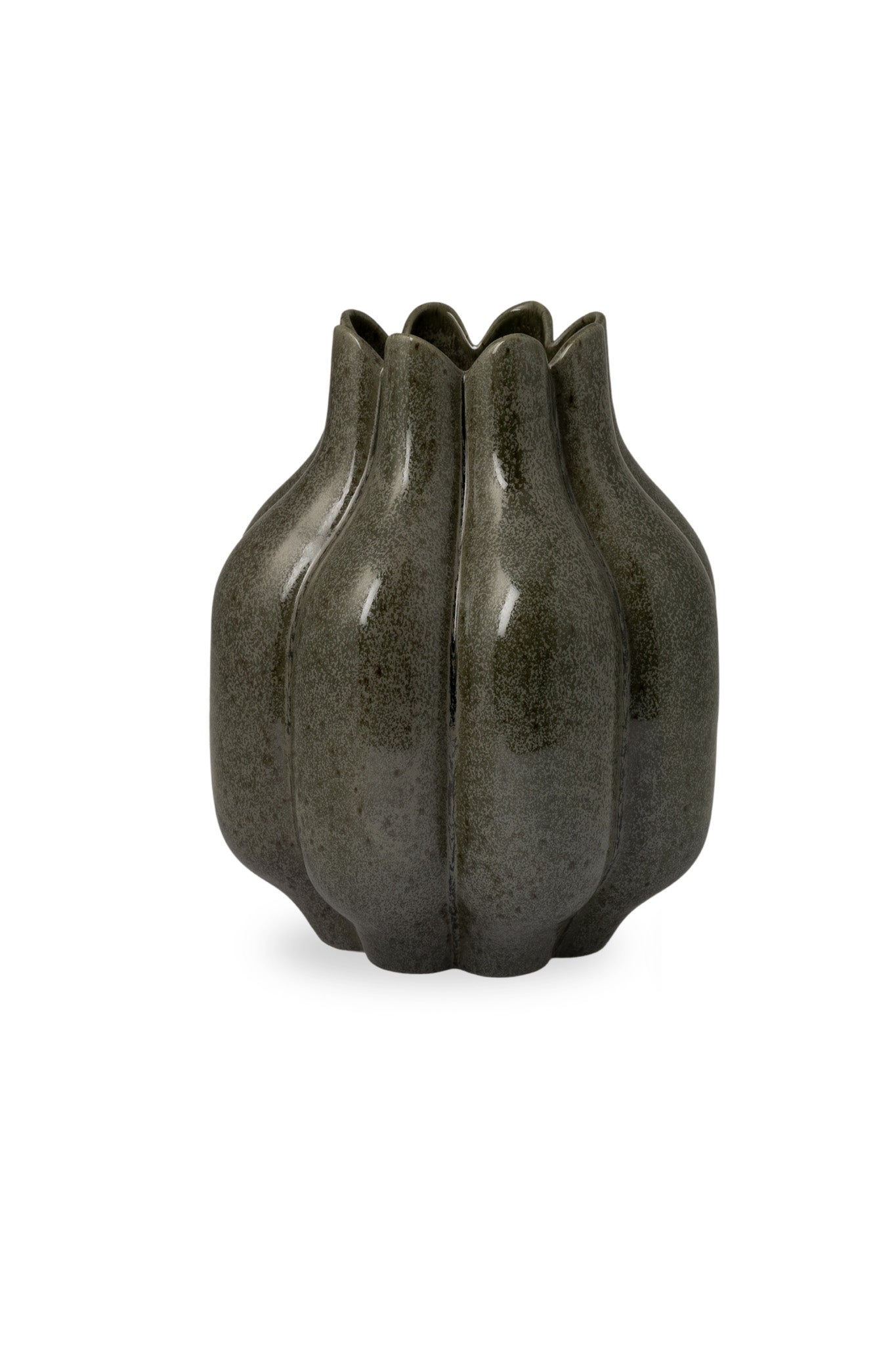 Storefactory Keramik Vase Ekebo, dunkles grün