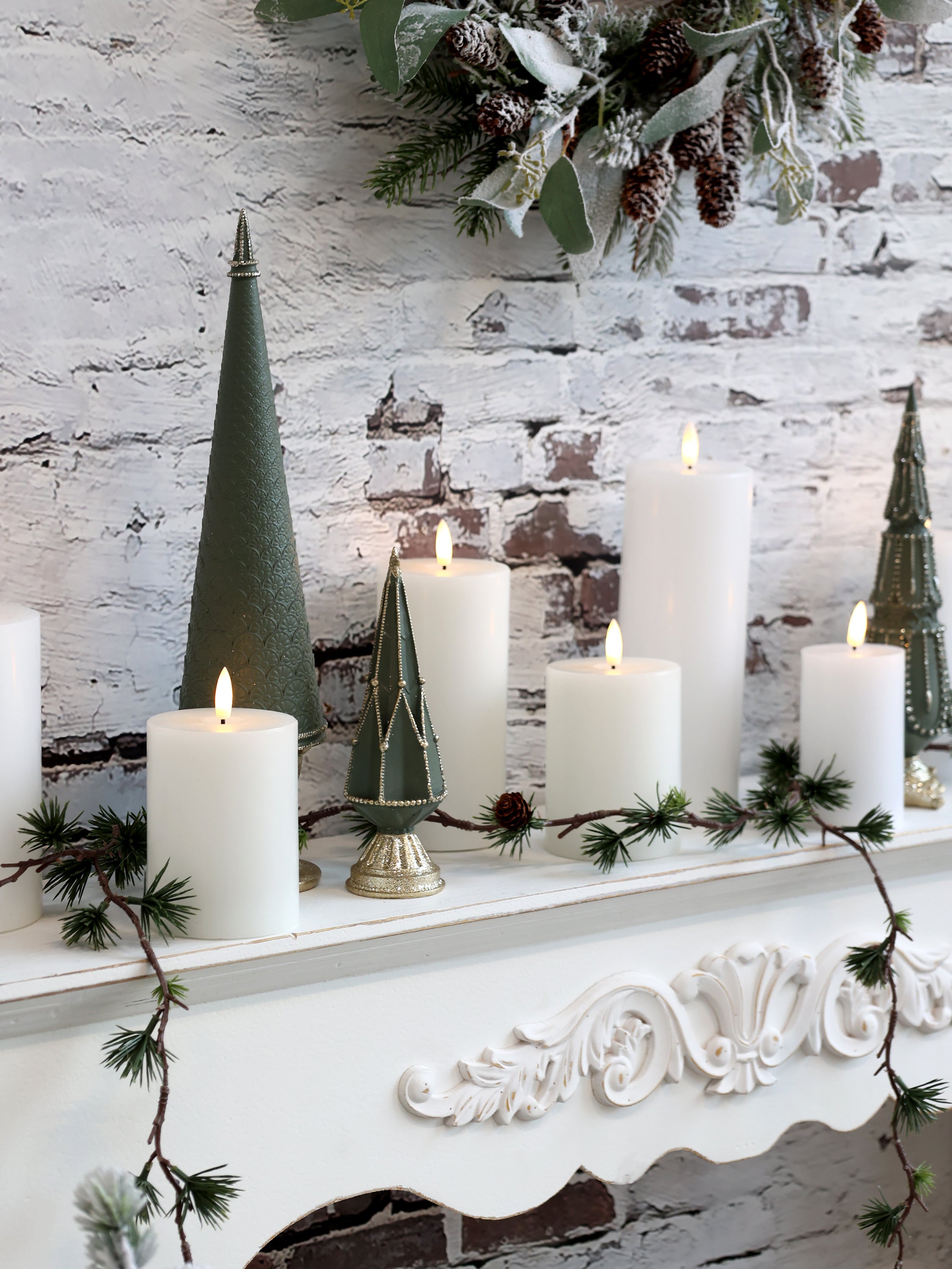 Chic Antique Kaminumrandung Französische Kaminkonsole als Deko, H95/L99/B17 cm antique