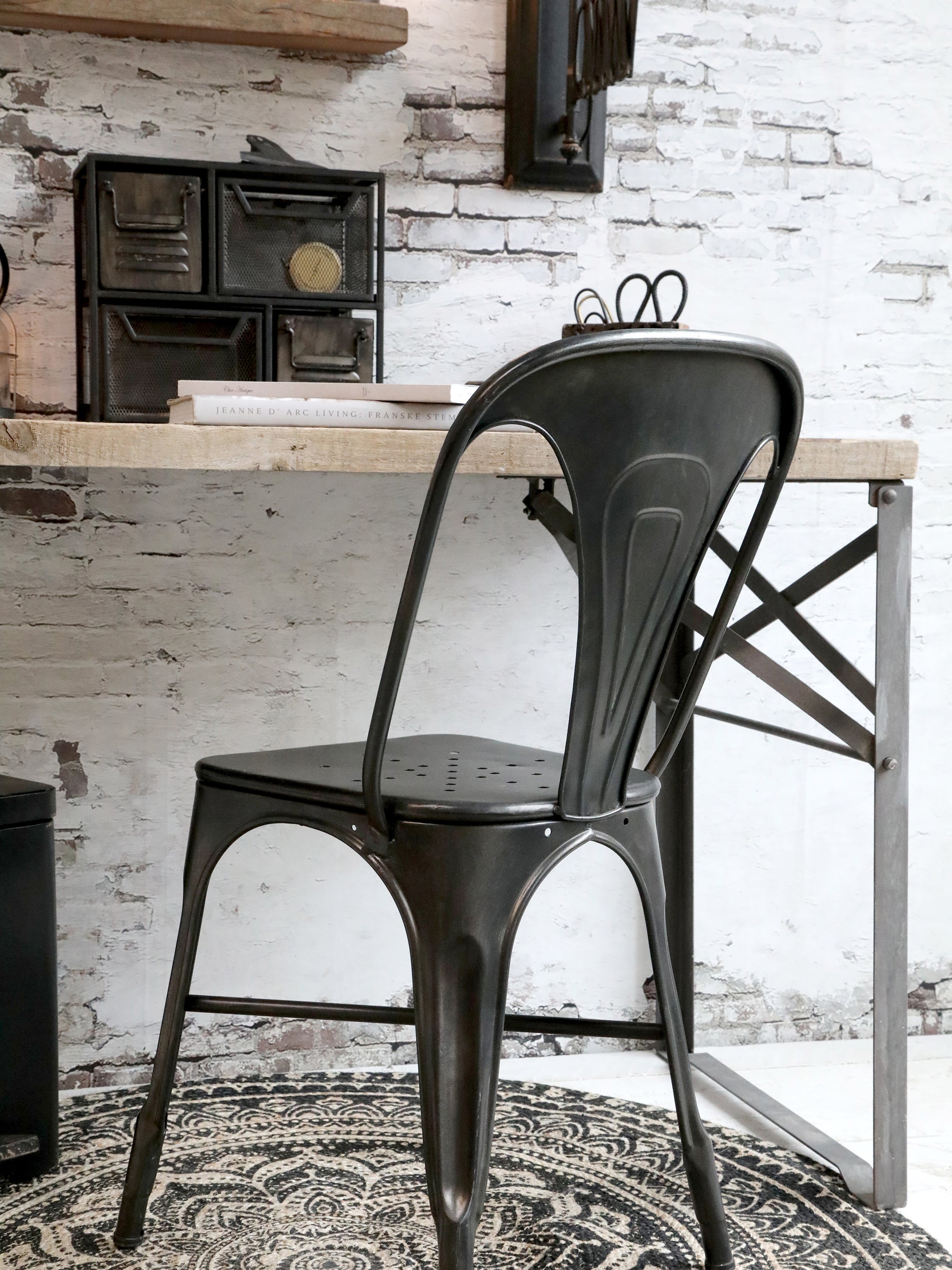 Chic Antique "Factory" Stuhl antique kohle